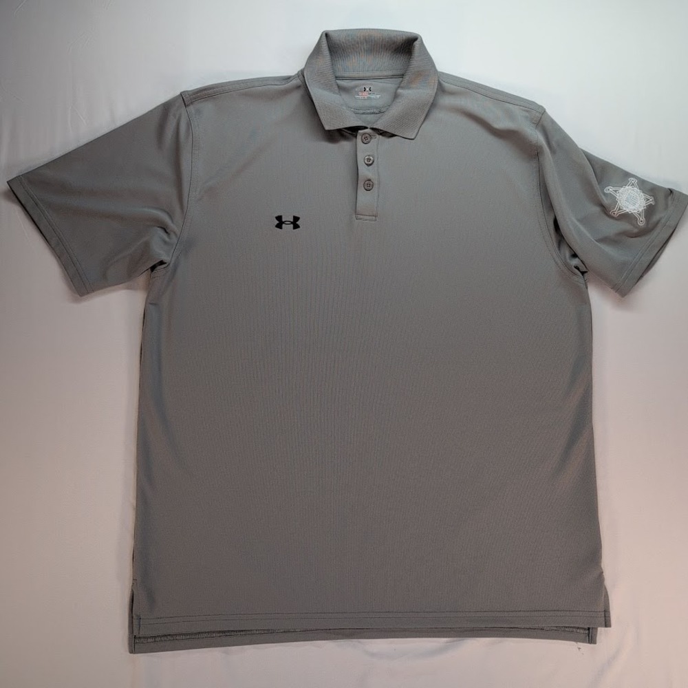 Under Armour Mens Tactical Performance Polo Gray Secret Service Logo Large